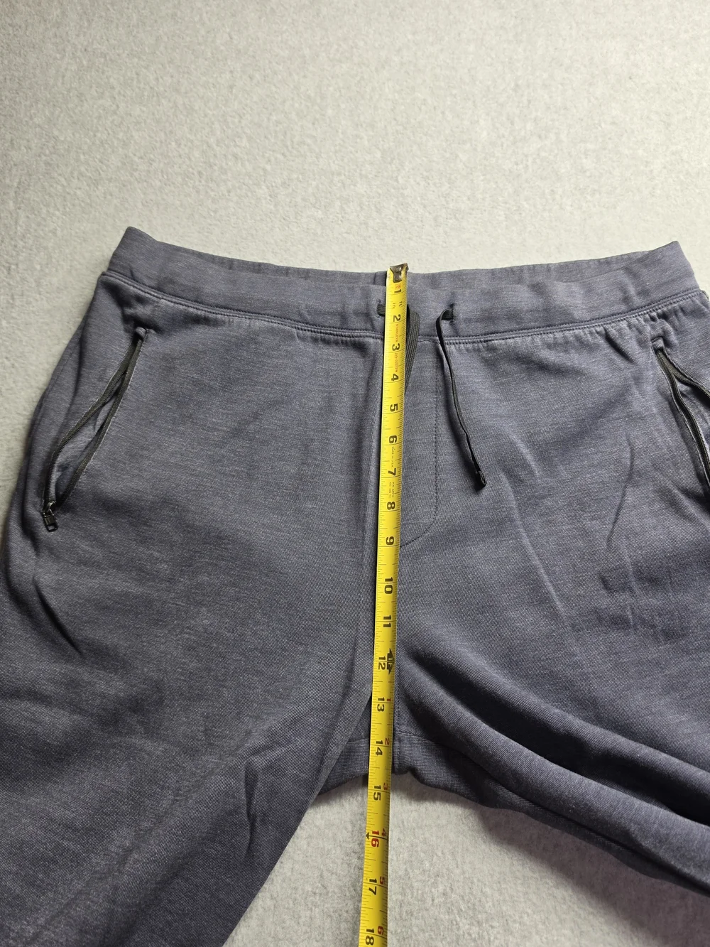 J.Crew Authentic Fleece Joggers Mens XL Heather Navy Blue Zip Pocket Sweatpants